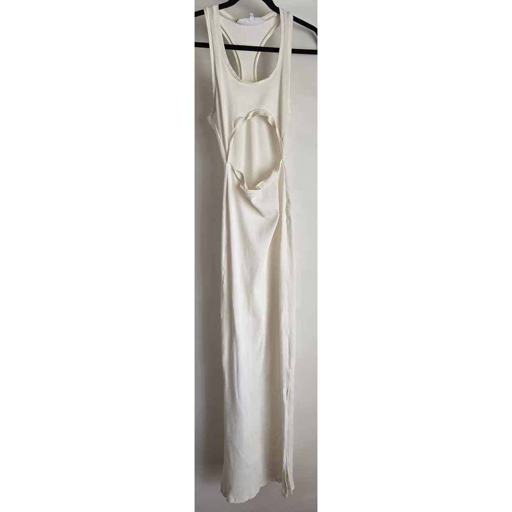 Something by Sonjia x Monroe Steele White Maxi Dress Size M Sleeveless Cut-out